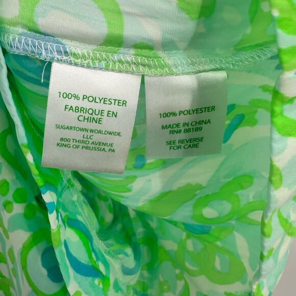 Lilly Pulitzer size XXS green blue white sleeveless‎ romper - Picture 5 of 5